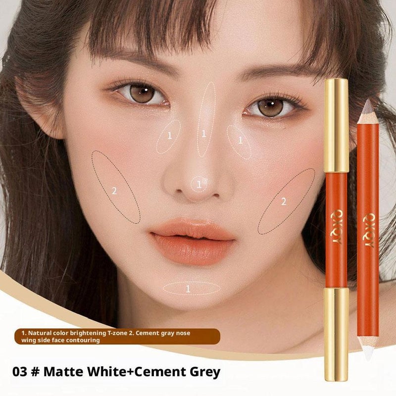 QXQY 3D Dual-Ended Contouring Pen for Men and Women: Naturally Highlights, Contouring, and Smudge-Proof Contouring Stick for Nose Bridge; Long-Lasting and Smudge-Proof.